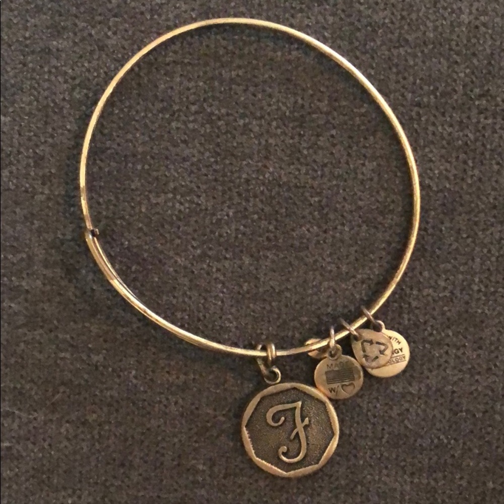 Alex and Ani “F” bangle bracelet